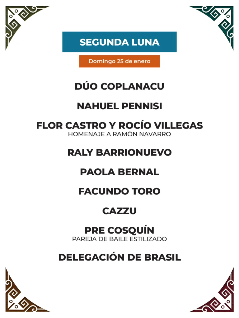 Programación del Festival de Cosquín 2026 - Luna 2