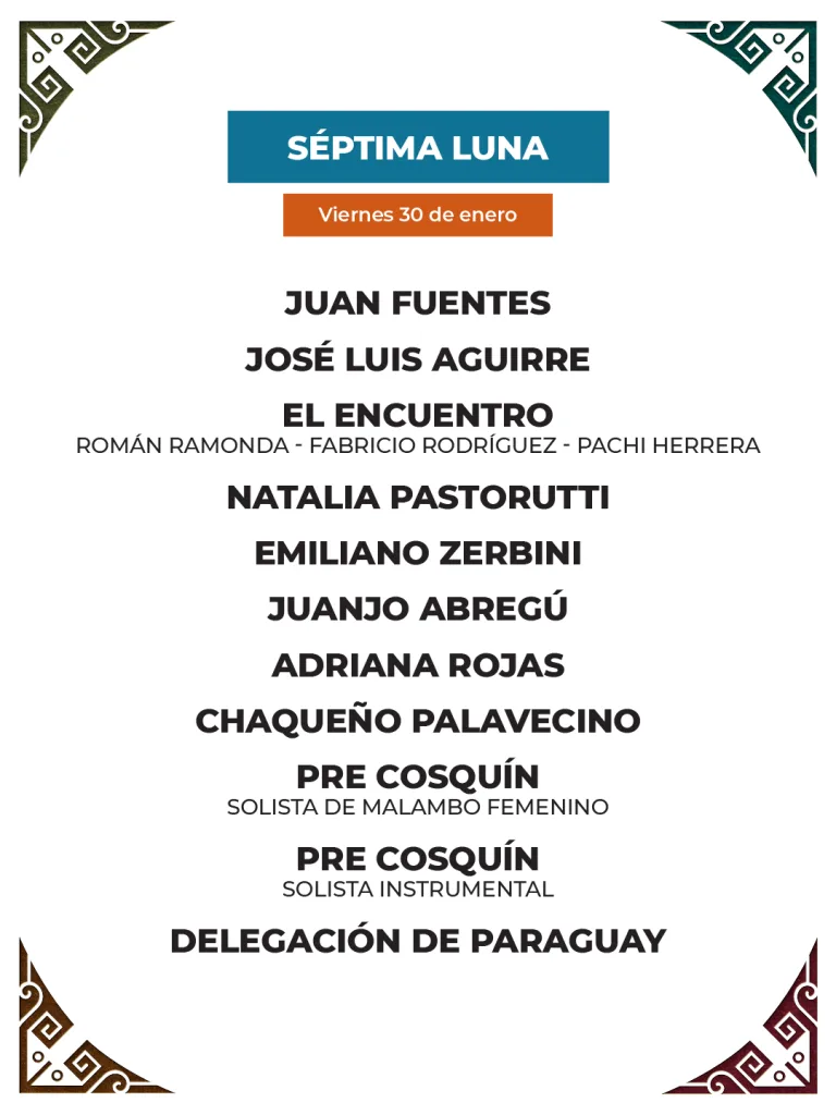 Programación del Festival de Cosquín 2026 - Luna 7