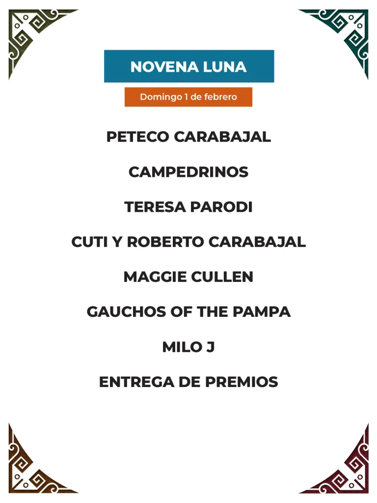 Programación del Festival de Cosquín 2026 - Luna 9