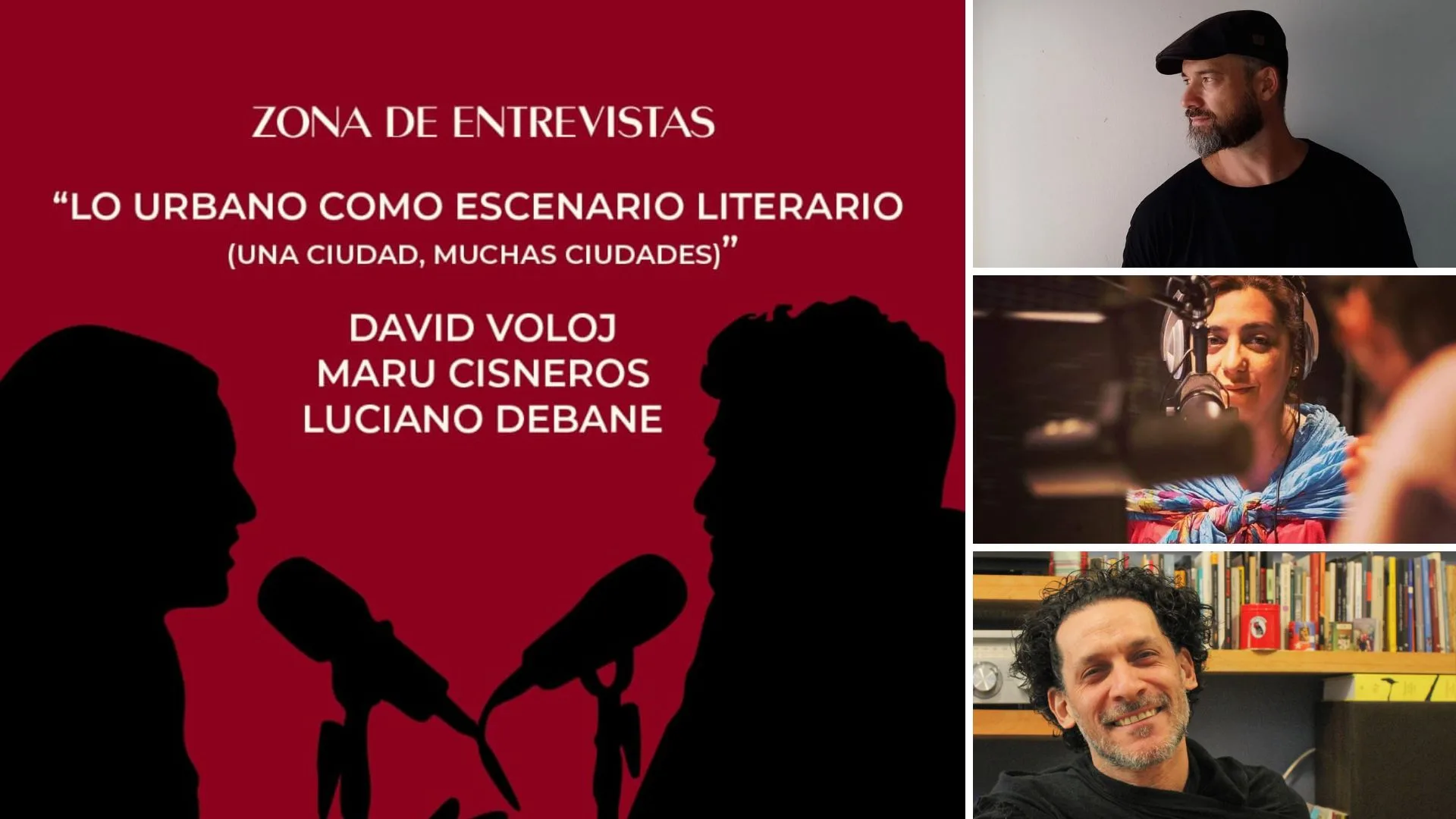 Flyer de la charla Lo urbano como escenario literario (una ciudad, muchas ciudades)